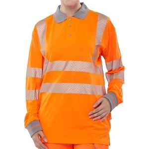 Image of BSeen XXXXLarge High Visibility Executive Long Sleeve Polo Shirt Orange