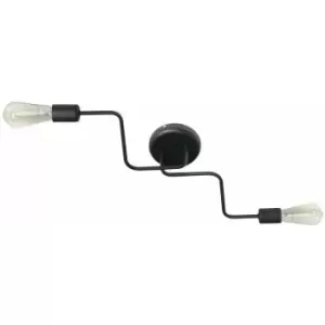 image of Helam Tube Multi Arm Semi Flush Ceiling Light Black 54cm