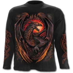 image of Dragon Furnace Mens Large Long Sleeve T-Shirt - Black