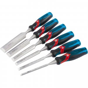 Draper 6 Piece Soft Grip Pound Thru Bevel Edge Wood Chisel Set