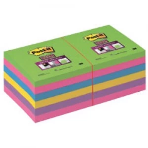 Image of Post it Super Sticky Notes 76 x 76mm Assorted 12 Pieces of 90 Sheets