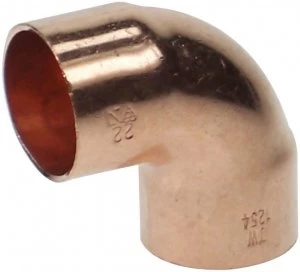 Image of Wickes End Feed Elbow - 22mm Pack of 5