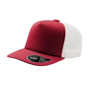 Image of Atlantis Record Mid Visor 5 Panel Trucker Cap (Pack of 2) (One Size) (Red)