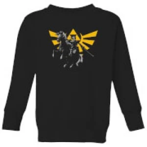 Image of Nintendo Legend Of Zelda Hyrule Link Kid's Sweatshirt - Black - 11-12 Years