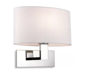 Image of Webster Wall Lamp Chrome with Oval Cream Shade