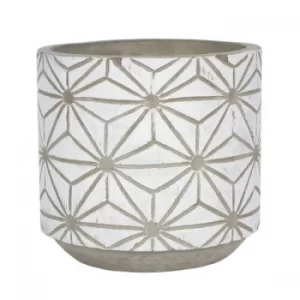 Image of White Geometric Plant Pot