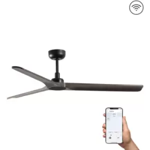 Image of Faro Heywood Medium Black Ceiling Fan Smart, 6 Speed