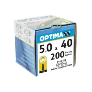 Image of Optimaxx 5 x 40mm Torx Drive Wood Screws - Box of 200 - Yellow