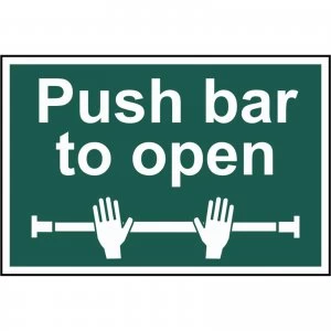 image of Scan Push Bar To Open Sign 300mm 200mm Standard