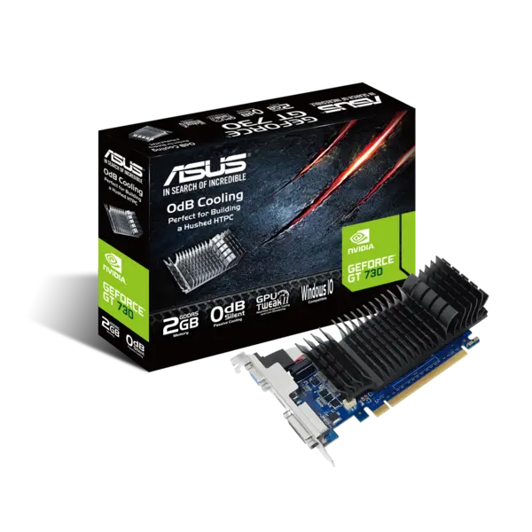 image of Asus GeForce GT 730 2GB GDDR5 Low Profile Graphics Card - GT730-SL-2GD5-BRK