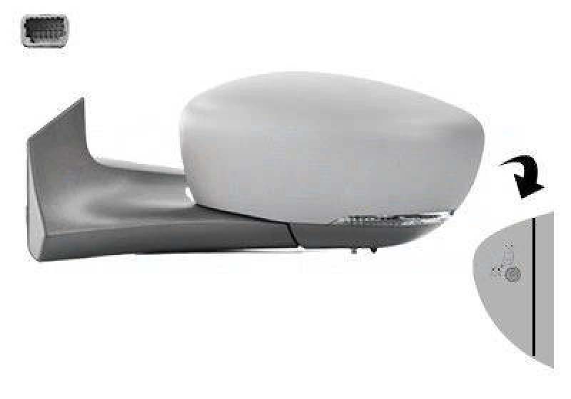 Image of VAN WEZEL 4365827 Wing mirror * HAGUS * Left, Heatable, primed Outside Mirror (50)