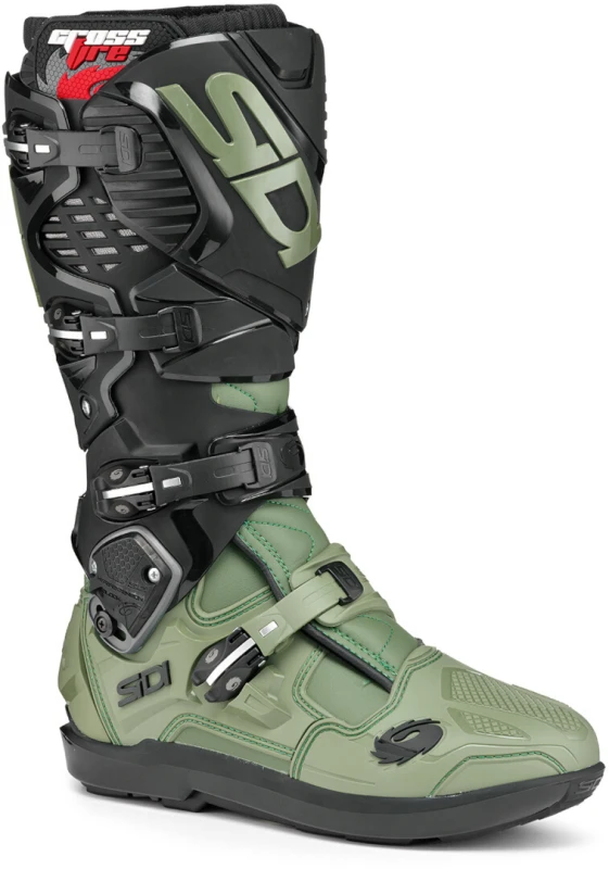 Image of Sidi Crossfire 3 SRS MX Boots Army Black Size 40