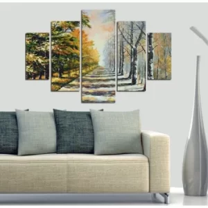 Image of ST069 Multicolor Decorative MDF Painting (5 Pieces)