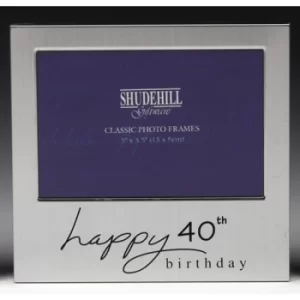 image of Satin Silver Occasion Frame 40th Birthday 5x3