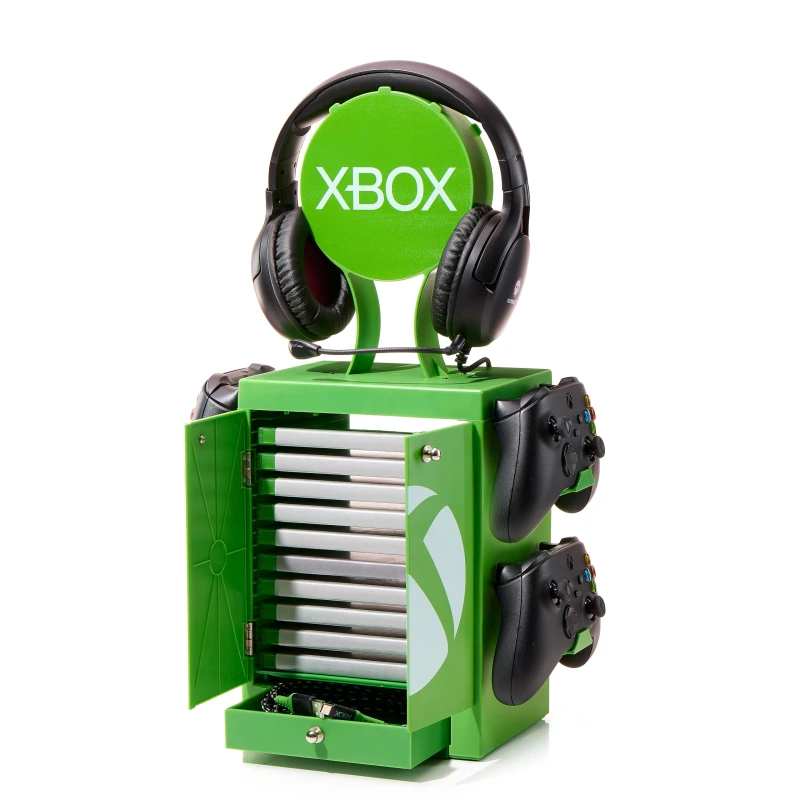 Image of Numskull Official Xbox Series X Gaming Accessory Locker & Storage Stand - Holds 10 Games/DVDs 4 Controllers Headset and Accessories - Durable & Com