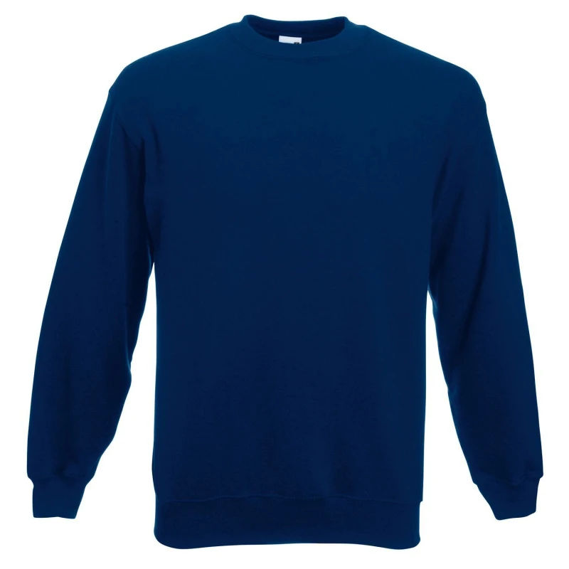 Image of Fruit Of The Loom Fruit of the Loom Men Classic 80 20 Set-in Sweatshirt in Navy Size: Small Navy S Male 5063470951444