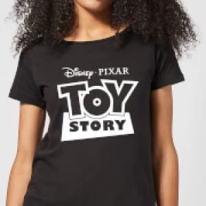 image of Toy Story Logo Outline Womens T-Shirt - Black