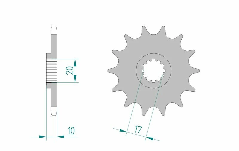 Image of AFAM Steel Standard Front Sprocket 64201 - 520