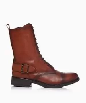 Image of Bertie Tan Leather 'Portal' Calf Boots - 3