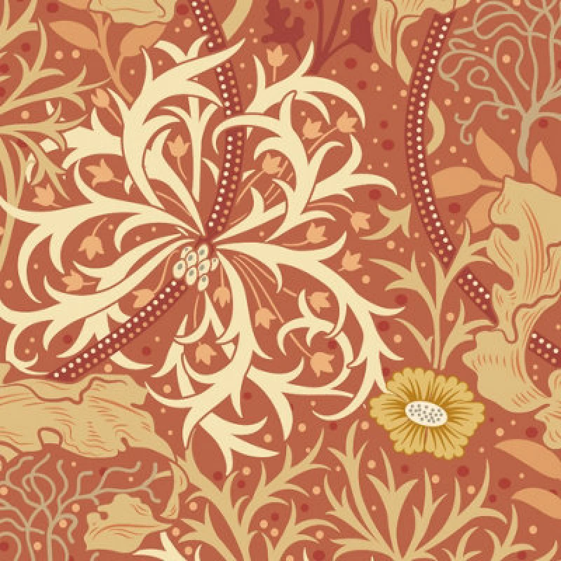 Image of Hoopla Walls Seaweed Garden Amber Smooth Matt Wallpaper