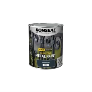 image of Ronseal Metal Paint Storm Grey Satin 750ml