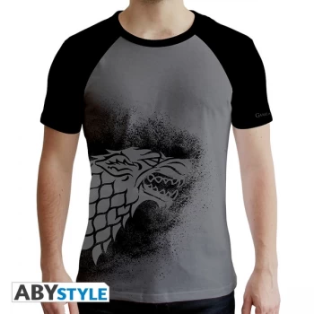 Image of Game Of Thrones - Stark Mens Large T-Shirt - Black and Grey