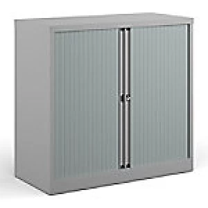 image of Bisley Tambour Cupboard DST40G Grey 1,000 x 470 x 1,015 mm