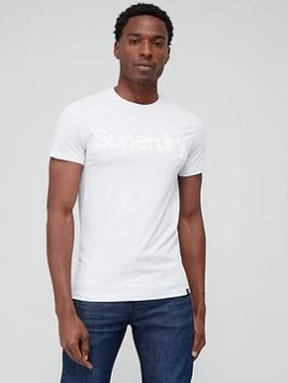 Image of Superdry Core Logo T-Shirt - Grey Marl , Grey Marl, Size 2XL, Men