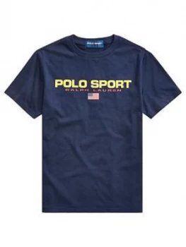 Image of Ralph Lauren Boys Short Sleeve Polo Sport T-Shirt - Navy