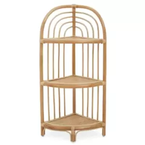 Image of Interiors By Ph Three Tier Curved Rattan Shelf Unit