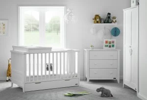 image of Obaby Belton 3 Piece Nursery Furniture Set - White