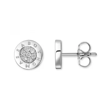 Image of Ladies Thomas Sabo Sterling Silver Glam & Soul Diamond Logo Stud Earrings