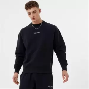 image of Jack Wills Minimal Graphic Crew - Black