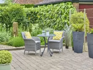 Image of Leisuregrow Monaco Stone Grey Rattan 2 Seater Set