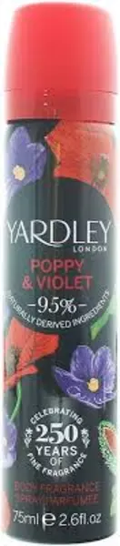 image of Yardley Poppy and Violet Deodorant 75ml