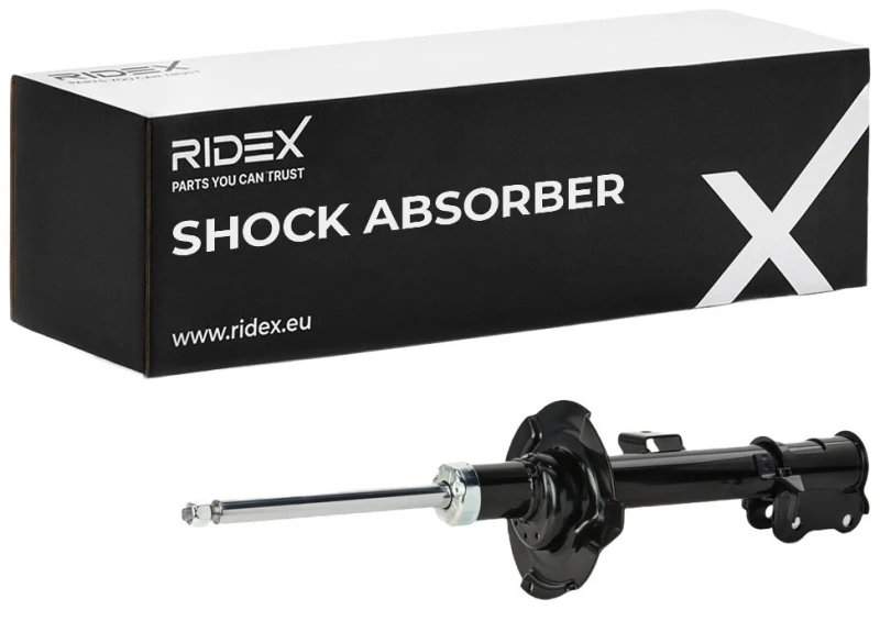 Image of RIDEX 854S1137 Shock absorber Front Axle Right, Gas Pressure, Twin-Tube, Suspension Strut, Bottom Clamp Shock Absorber (854)