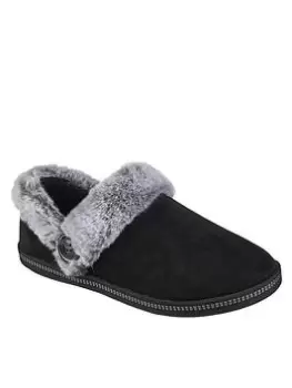 Image of Skechers Cozy Campfire Fresh Toast Full Slippers, Black, Size 4, Women