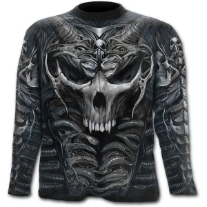 Image of SkullArmour Allover Mens Large Long Sleeve T-Shirt - Black