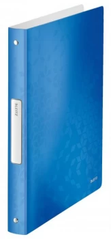 Image of Leitz WOW 4-O Ringbinder A4 PP 25mm Blue Metallic PK10