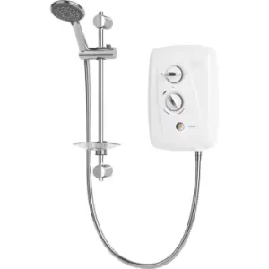 image of Triton Showers Triton T80 EasiFit + Electric Shower 8.5kW in White Stainless Steel