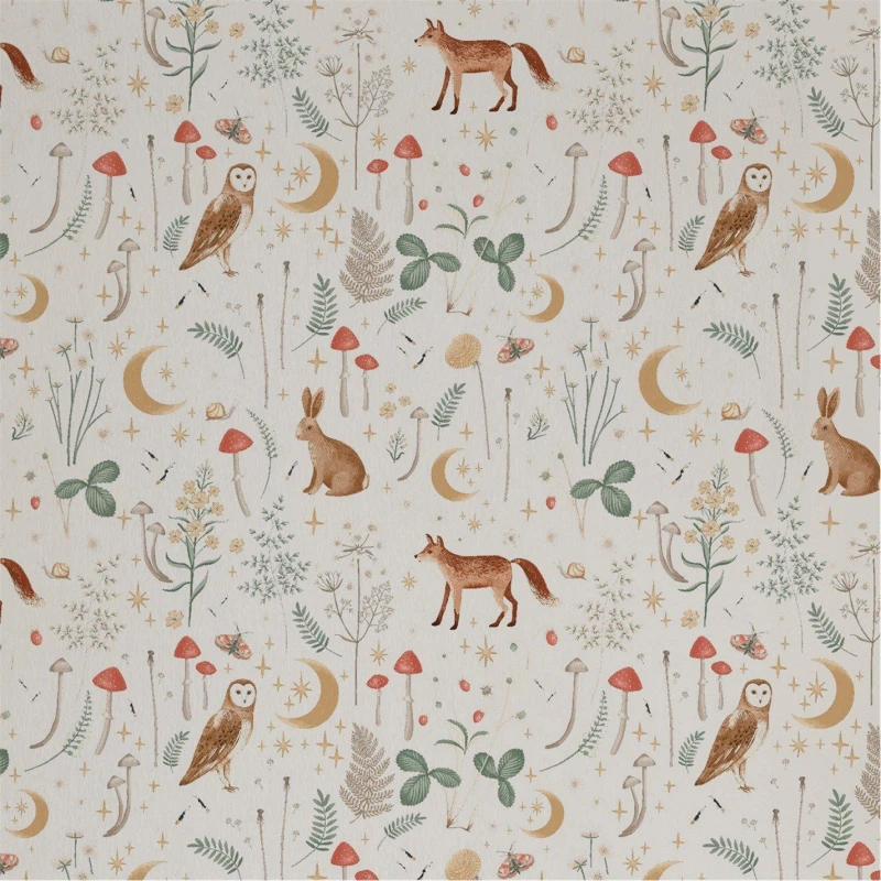 Image of Catherine Lansfield Enchanted Twilight Animals Wallpaper Natural unisex One Size