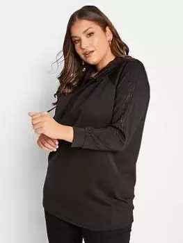 Image of Yours Raglan Hoodie Sweatshirt - Black, Size 18, Women