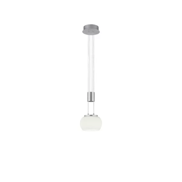 image of Madison Modern Dome Pendant Ceiling Light Nickel Matt 3000K