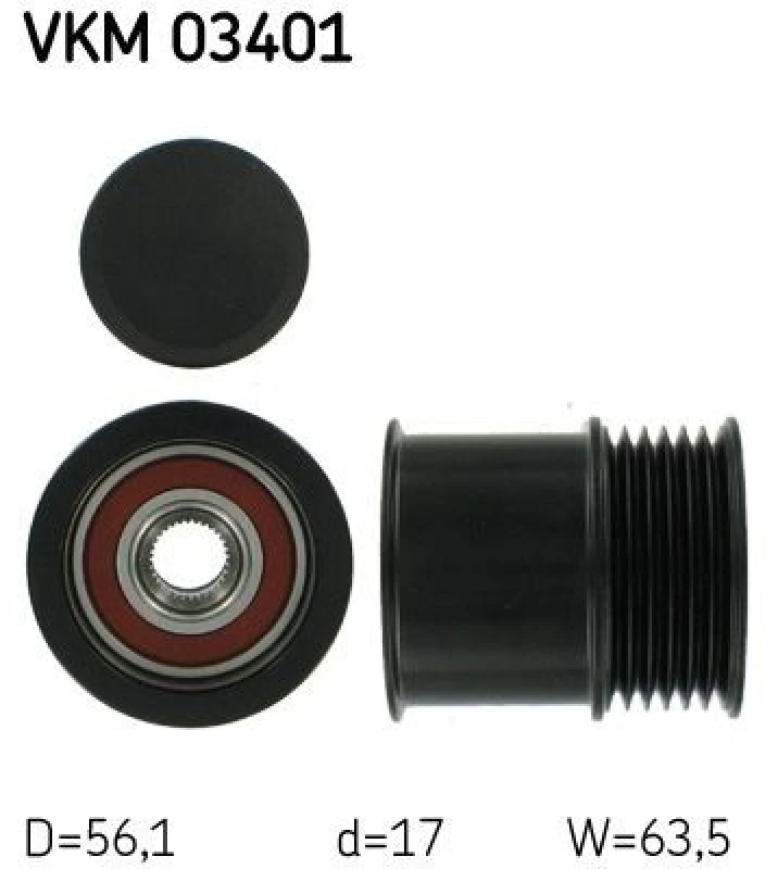 Image of SKF Alternator clutch pulley SKF VKM 03401