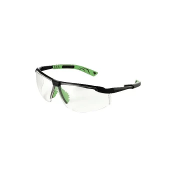 5X8 Clear Lens Gun Metal/Green Frame Safety Glasses - Univet - main image