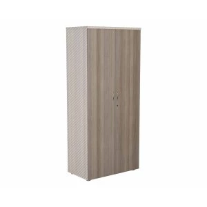 Image of TC Office Lockable Doors for 1800mm High Bookcase, Grey Oak Effect