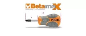 Image of Beta Tools 1299N Beta MAX Pozidriv -Supadriv Stubby Screwdriver PZ1 x 30mm