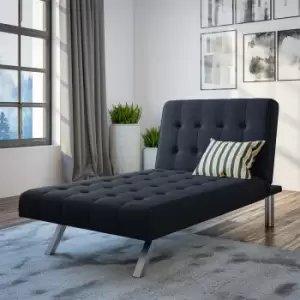 Image of Dorel Emily Chaise - Navy Blue Linen