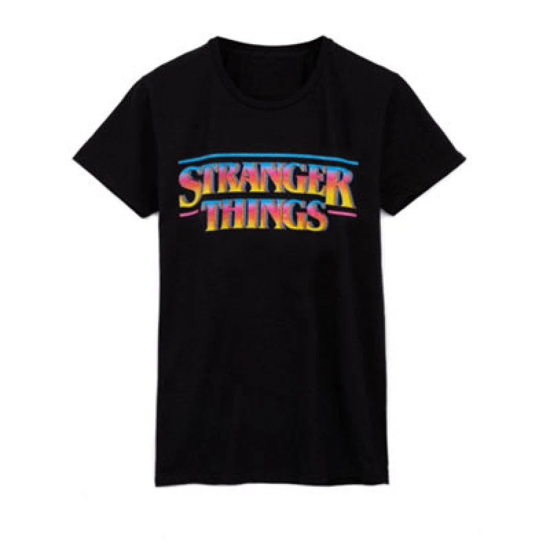 Image of Stranger Things Stranger Things Men Short Sleeved T-Shirt in Black Size: 3X-Large Black XXXL Male 5056549013372