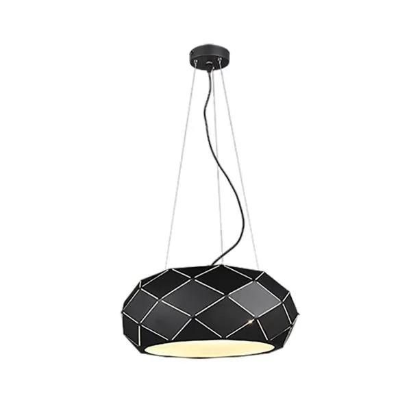 image of Zandor Modern 3 Light Cylindrical Pendant Ceiling Light Black Matt